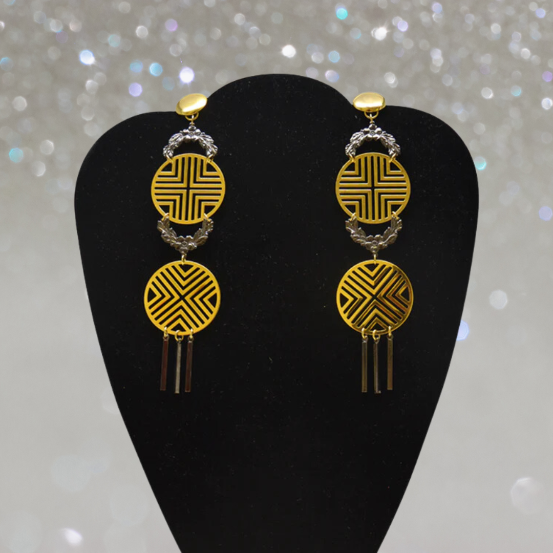 Laruicci - Triumph Earrings in 18k Gold And Gunmetal Plated - 1 Pc