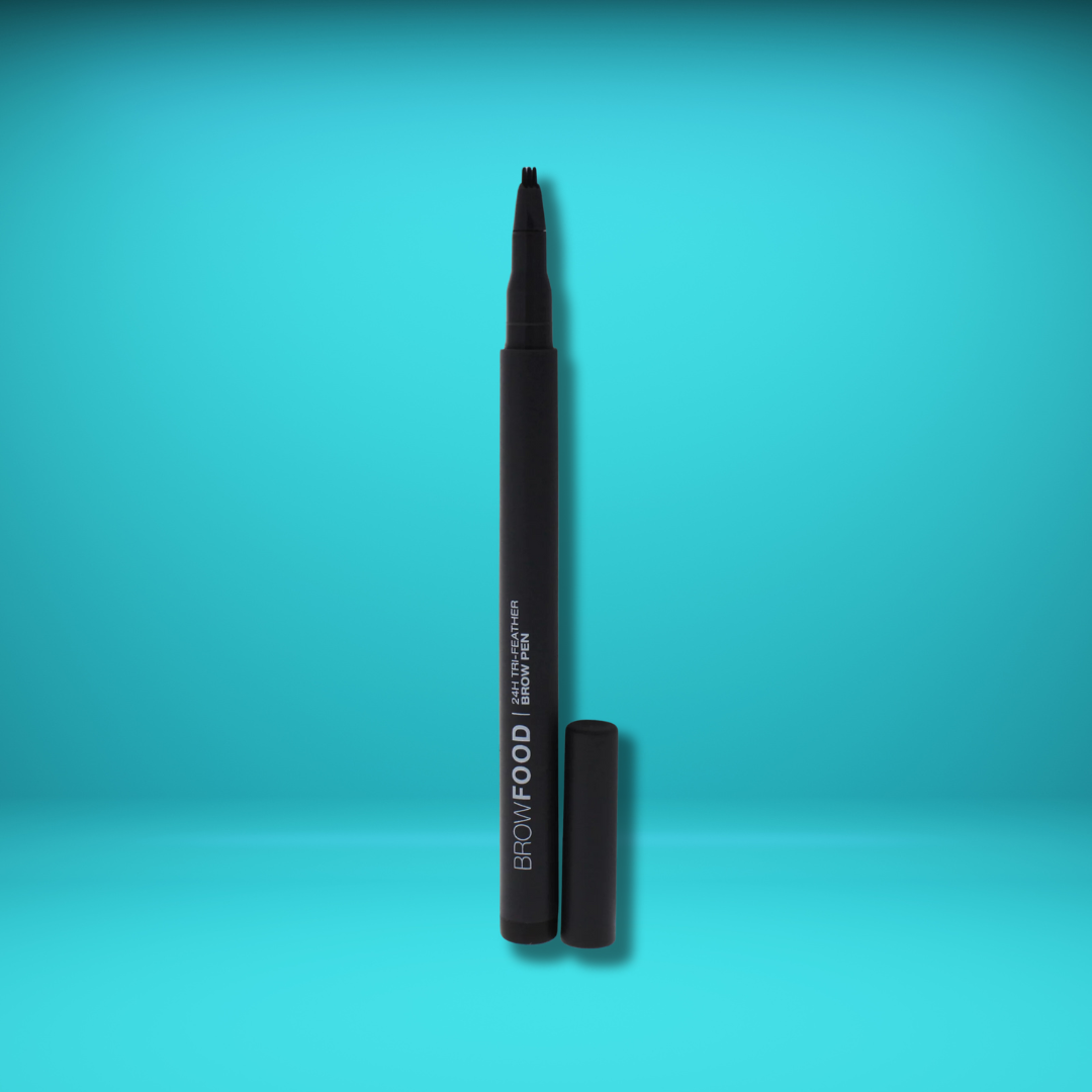LashFood - BrowFood 24H Tri Feather Brow Pen, Charcoal - 0.03 Oz