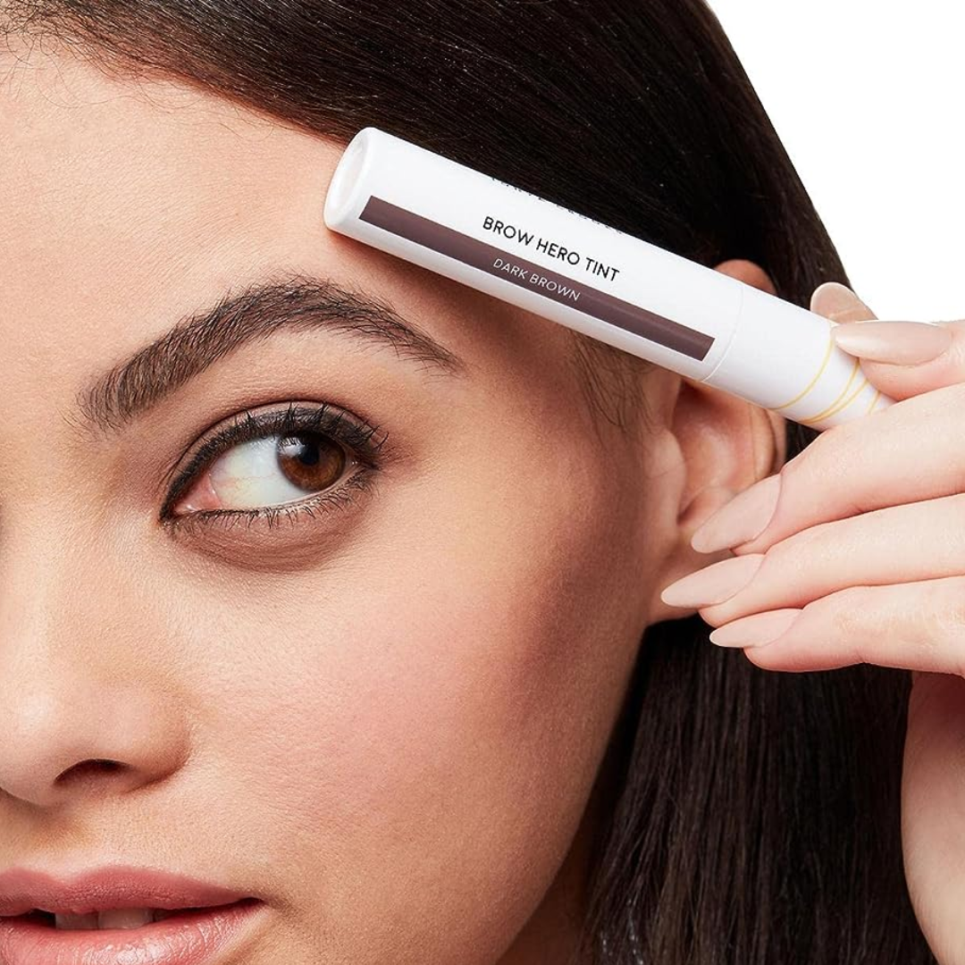 Arches and Halos - Brow Hero Tint Kit - Dark Brown, Dual-Ended Angled Brush, Clear Brow Gel - 2 Pc, Pack of 2