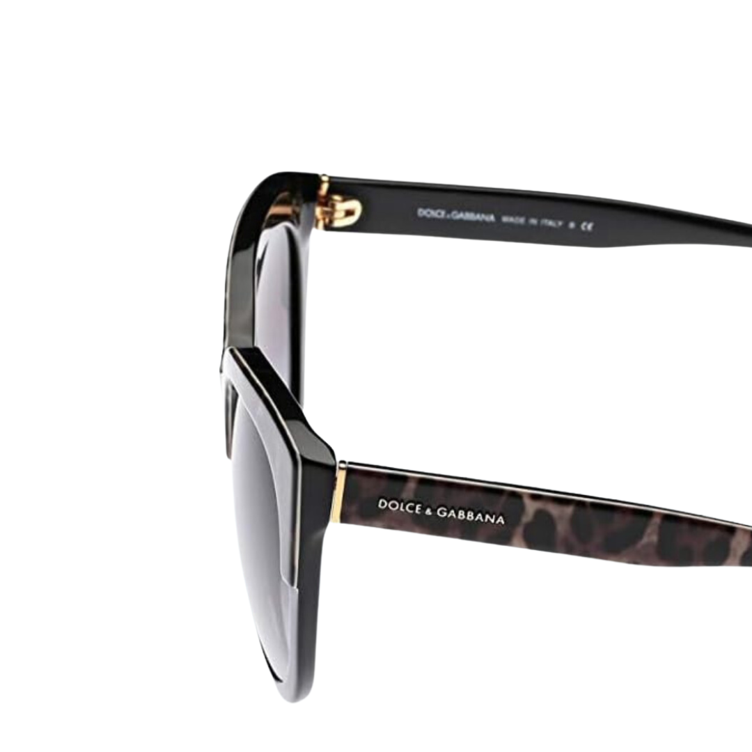 Dolce and Gabbana - Sunglasses for Women, Top Leopard On Black-Grey Gradient - 56-20-140 mm