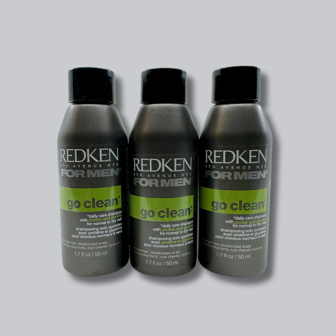 Redken - For Men Go Clean Daily Care Shampoo, Set of 3 - 1.7 Oz