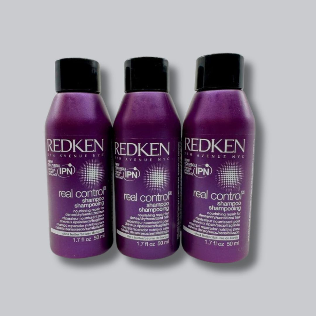 Redken - Real Control Nourishing Shampoo Dry & Damaged Hair, Set of 3 - 1.7 Oz