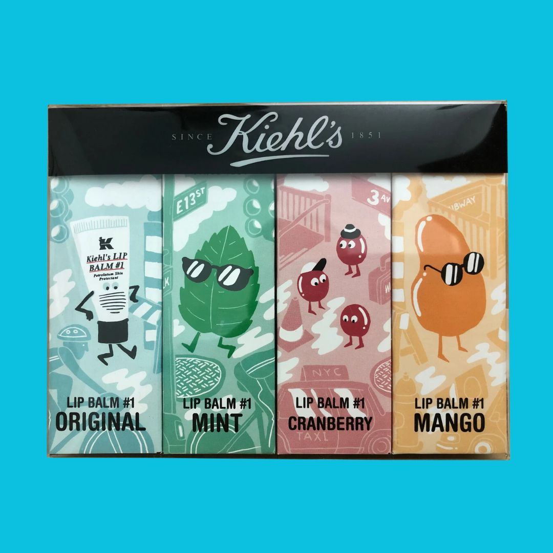 Kiehl's - Lip Balm Set of 4 Original, Mint, Cranberry & Mango - 0.5 Oz Each