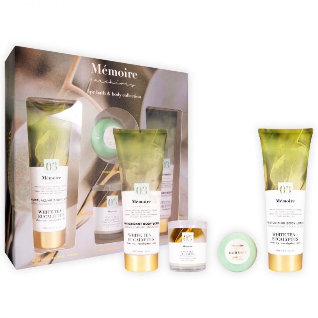 Memoire Archives - White Tea + Eucalyptus - 4 Piece Bath & Body Set