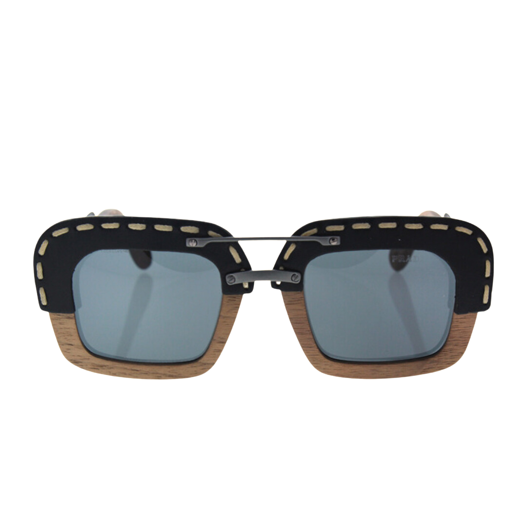 Prada - Sunglasses, Nut Canaletto Black Leather-Grey Gradient - 51-25-140 mm