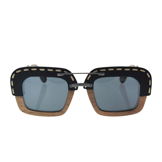 Prada - Sunglasses, Nut Canaletto Black Leather-Grey Gradient - 51-25-140 mm