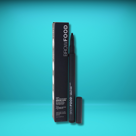 LashFood - BrowFood 24H Tri Feather Brow Pen, Charcoal - 0.03 Oz