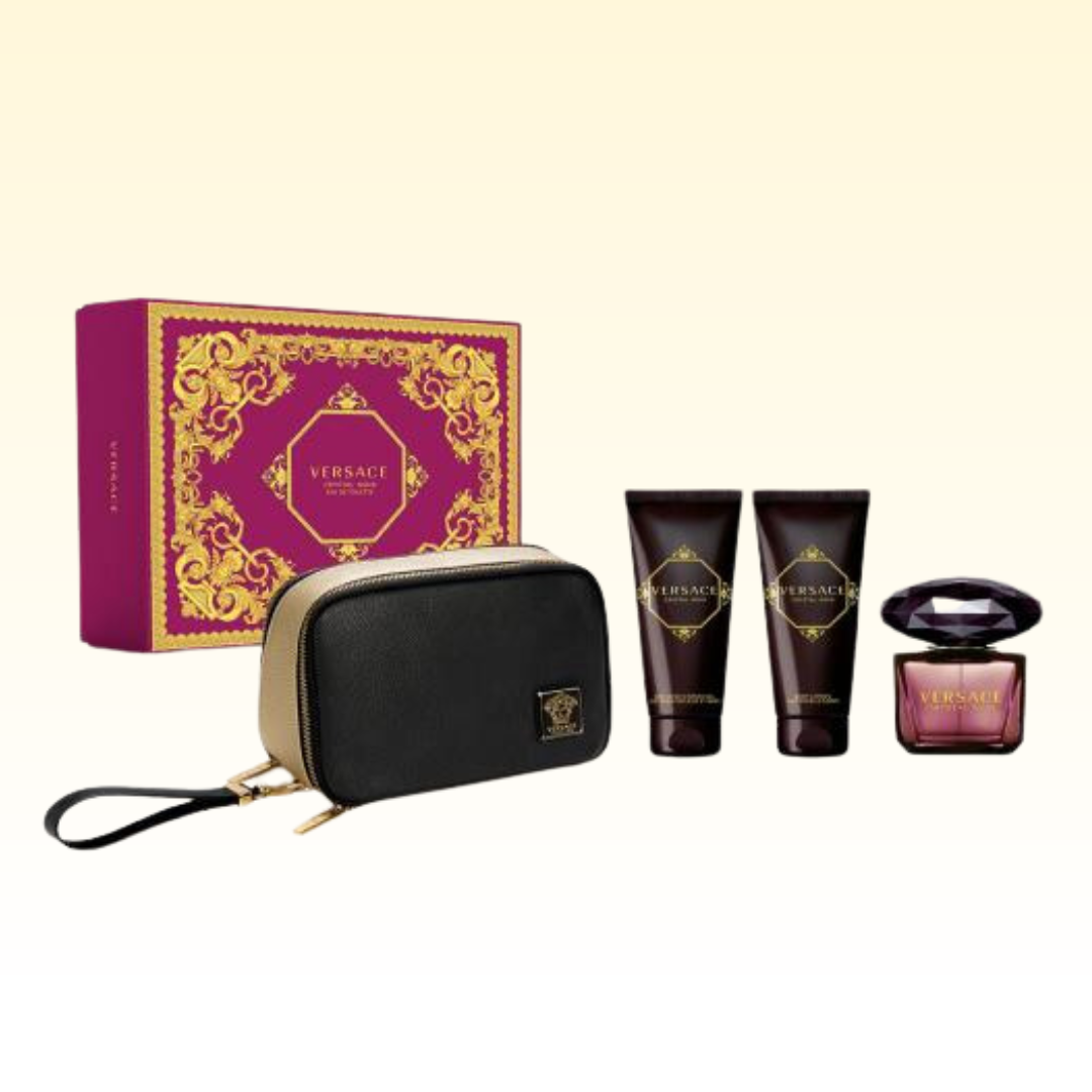 Versace - Crystal Noir Gift Set with Beauty Bag - 4 Pc
