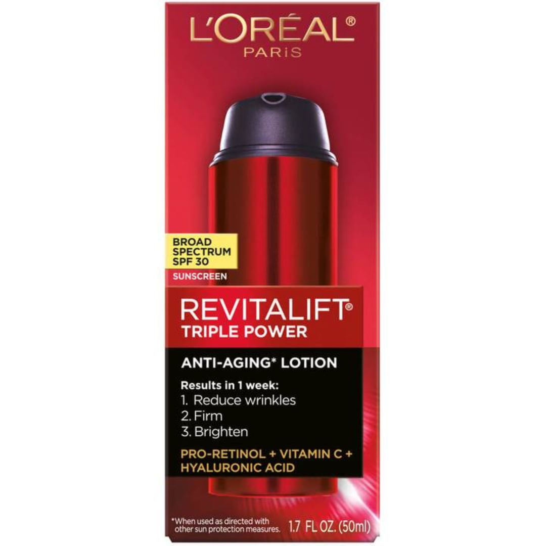 L'Oreal - Revitalift Triple Power, Anti-Aging Lotion SPF 30 - 1.7 Oz