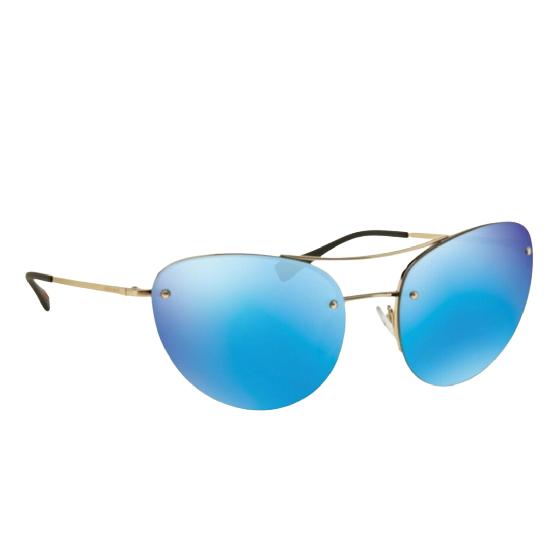 Prada - Sunglasses for Women, Pale Gold-Light Green Blue -  59-18-135 mm