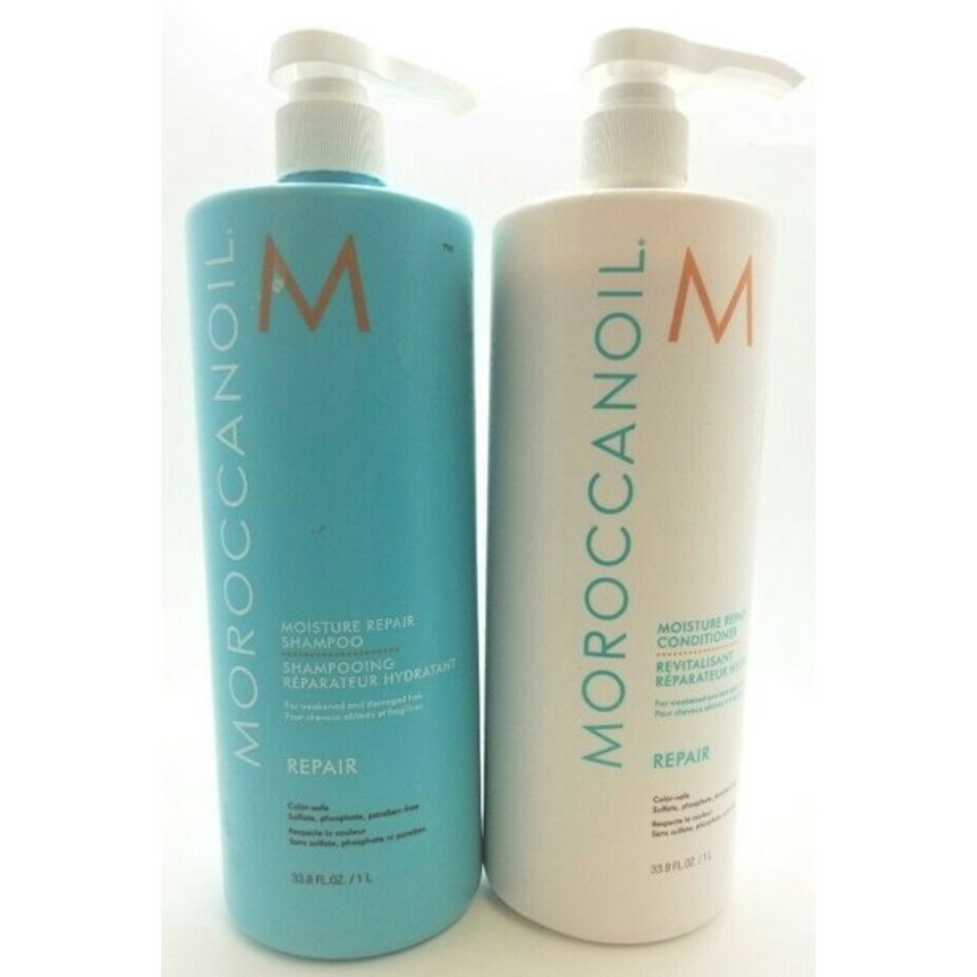 Moroccanoil - Moisture Repair Shampoo & Conditioner Set Weak & Damaged Hair Set Of 2 - 33.8 Oz