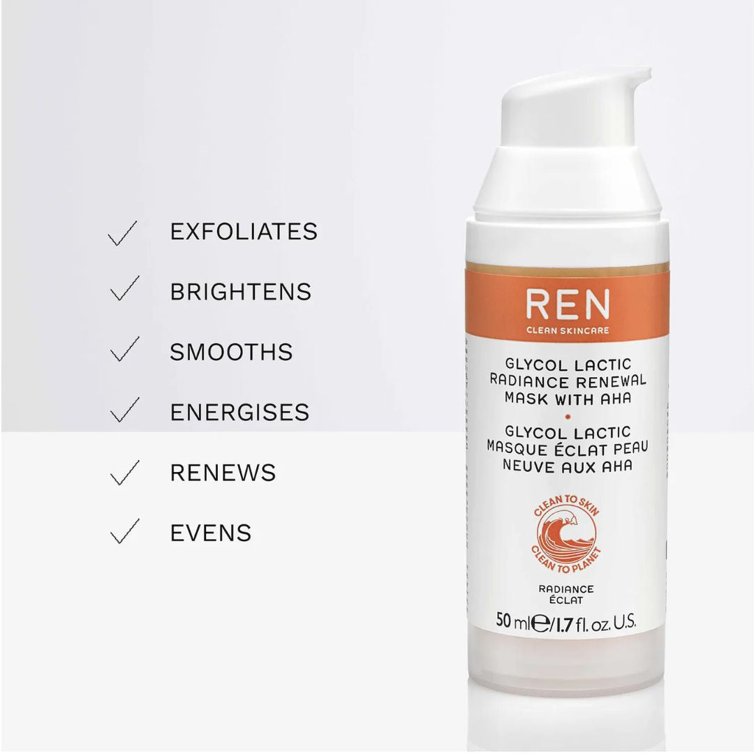 REN - Glycol Lactic Radiance Renewal Mask - 1.7 Oz