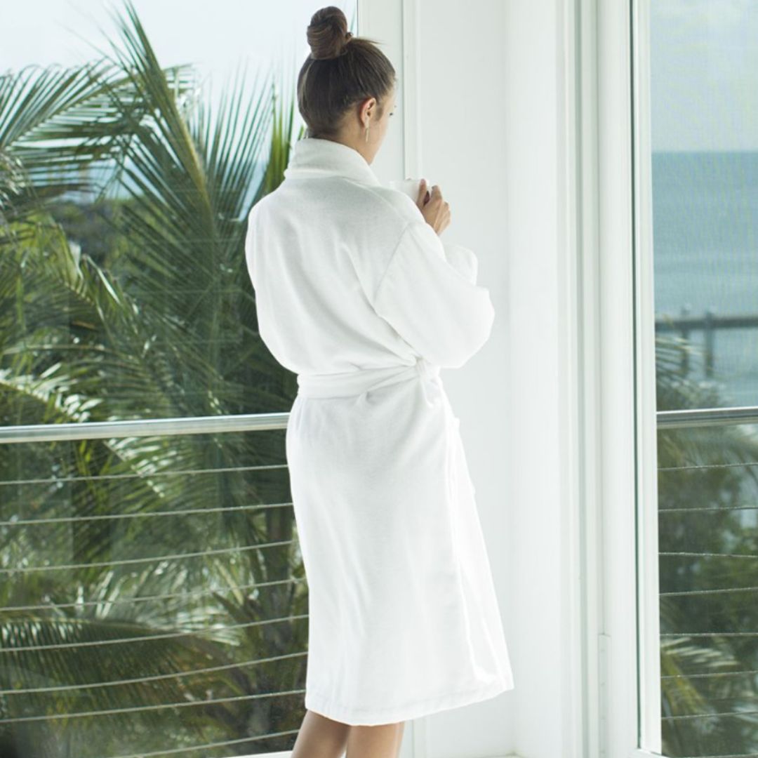 Cariloha - Bamboo Bathrobe, White - 1 Pc (S/M)