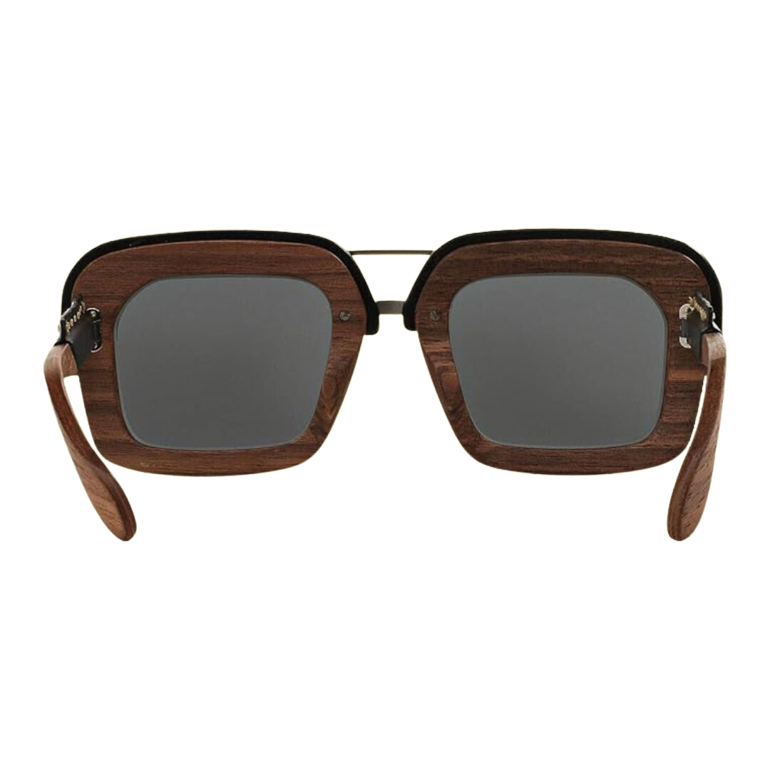 Prada - Sunglasses, Nut Canaletto Black Leather-Grey Gradient - 51-25-140 mm