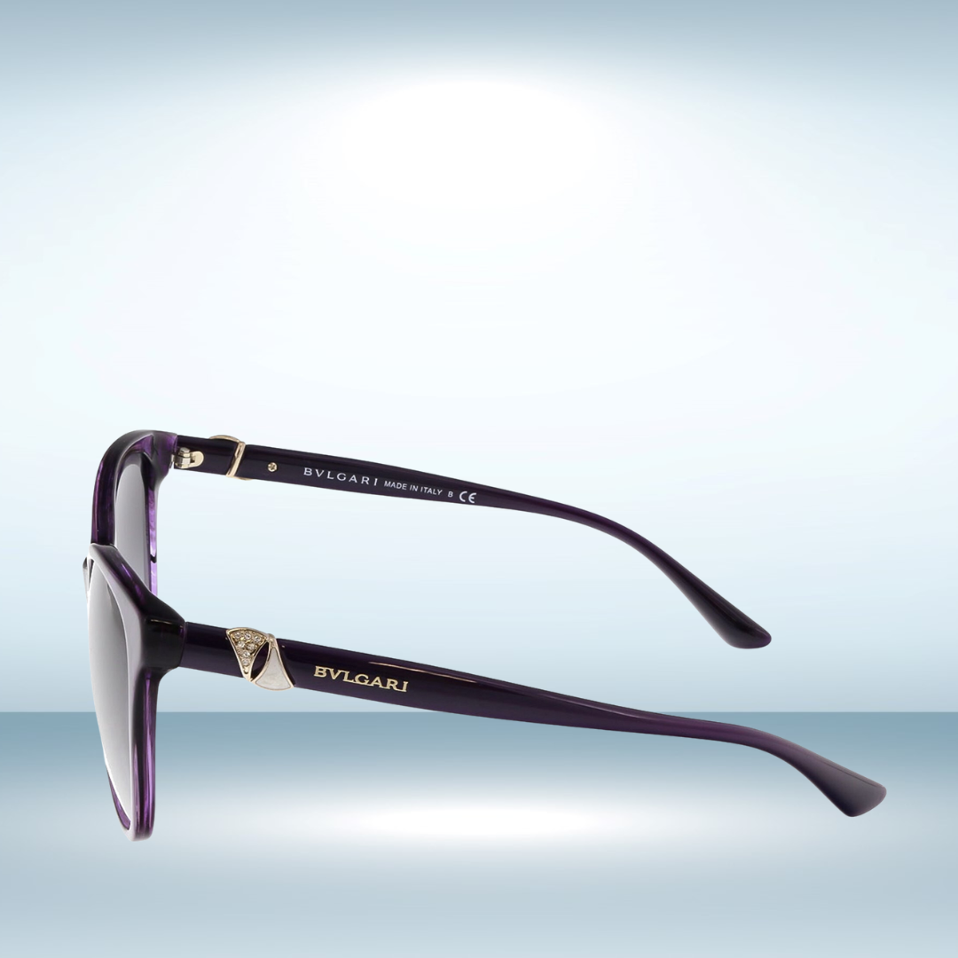 Bvlgari - Sunglasses for Women, Striped Violet-Grey Gradient - 55-18-140 mm