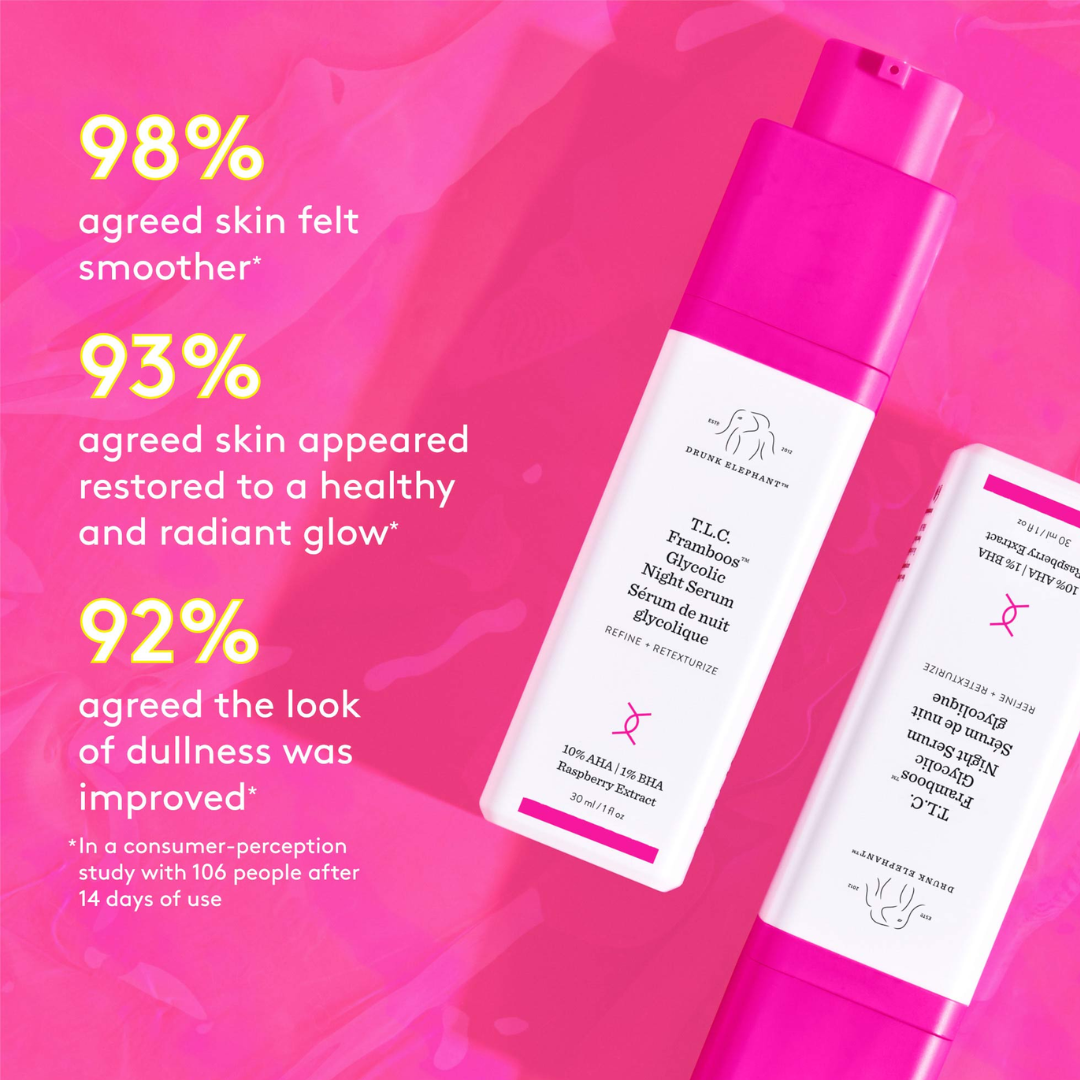 Drunk Elephant - T.L.C. Framboos Glycolic Night Serum - 1 Oz
