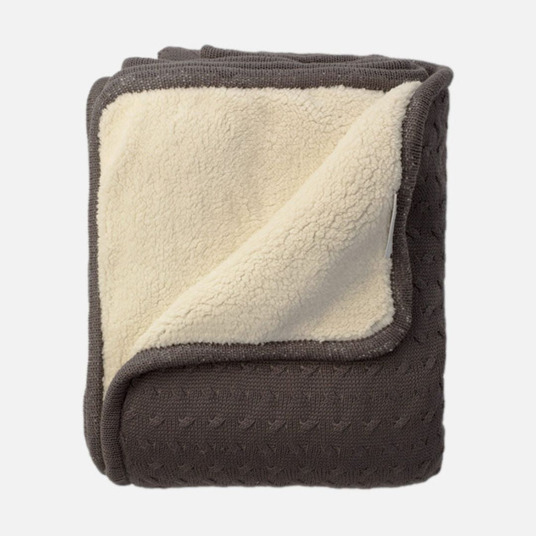 Cariloha - Sherpa Bamboo Knit Throw, Onyx - 50” x 70”