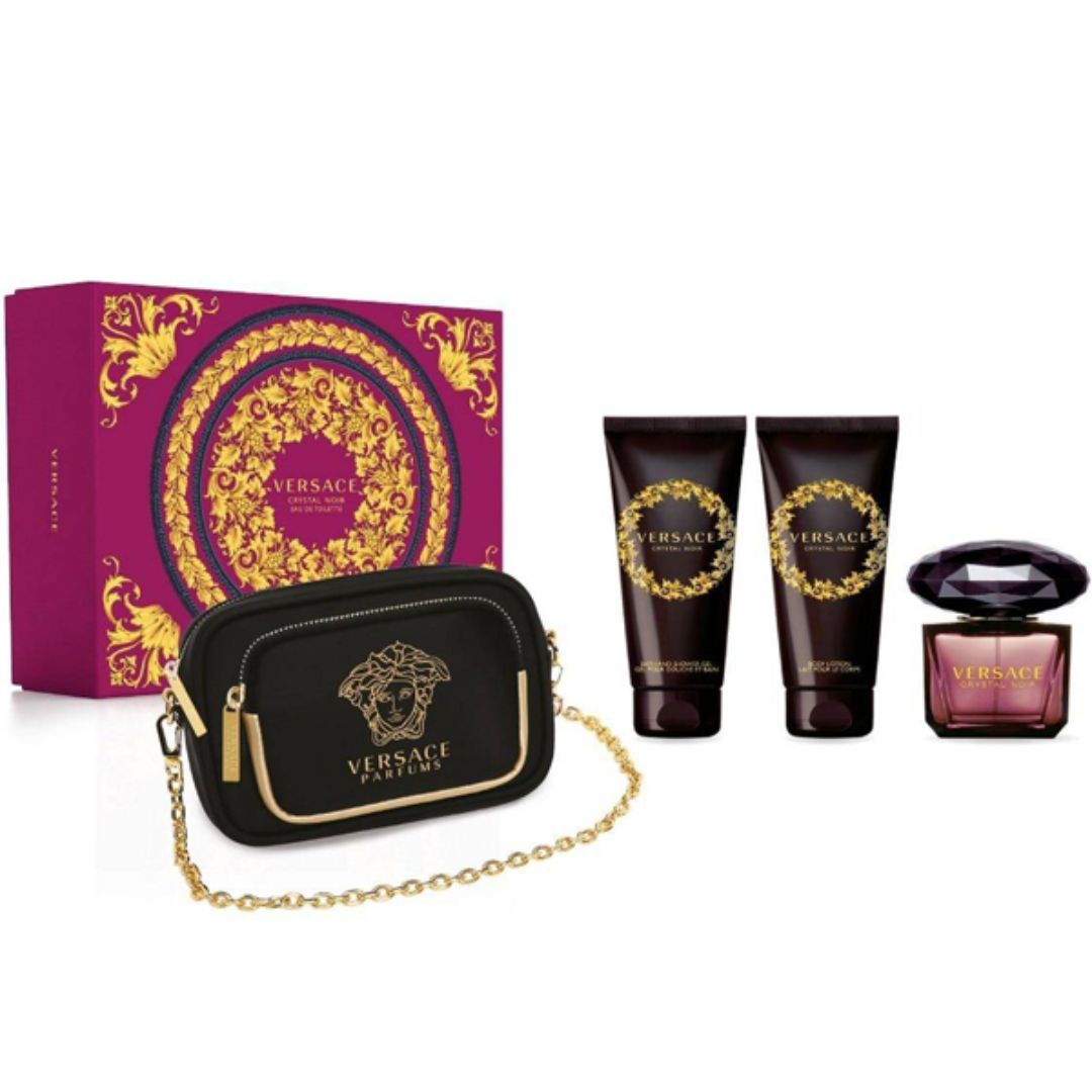 Versace - Crystal Noir Gift Set for Women with Purse - 4 Piece