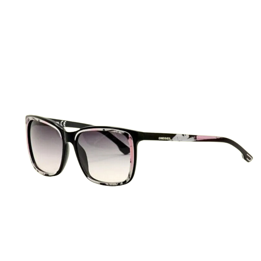 Diesel - Sunglasses for Women, Black White Pink Smoke - 58-15-135 mm