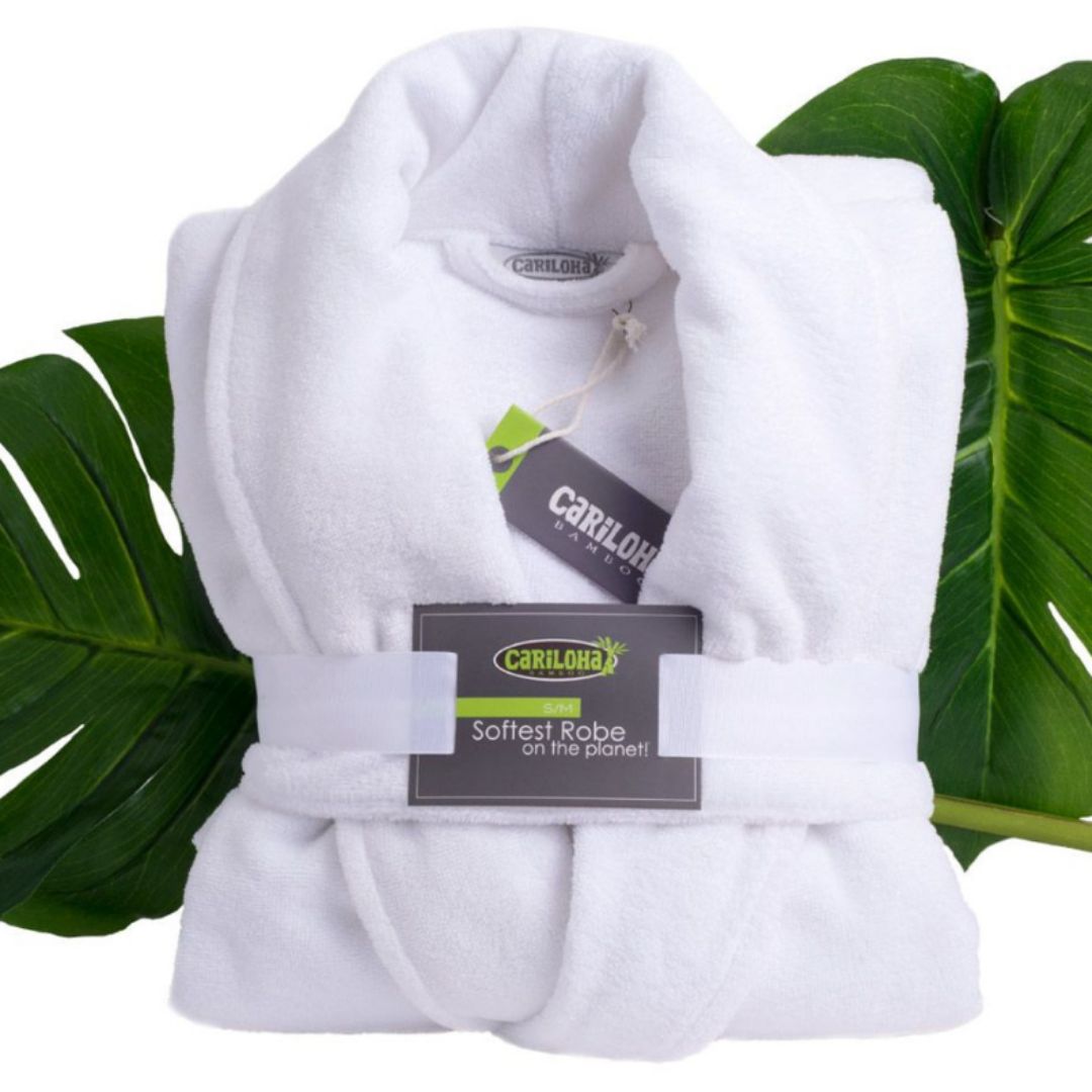 Cariloha - Bamboo Bathrobe, White - 1 Pc (S/M)