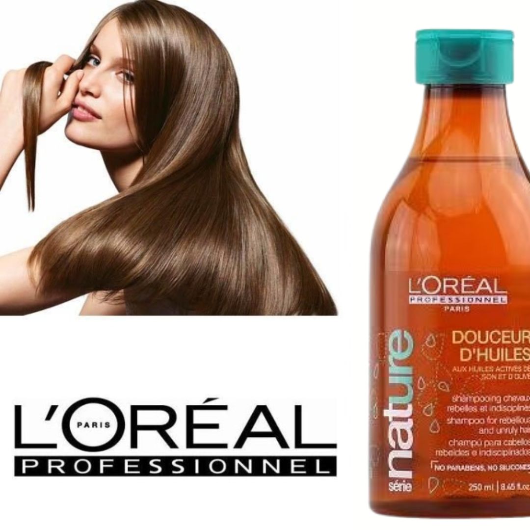 L'Oreal - Professionel Nature Douceur D'huiles Shampoo for Rebellious & Unruly Hair - 2 X 8.45 Oz