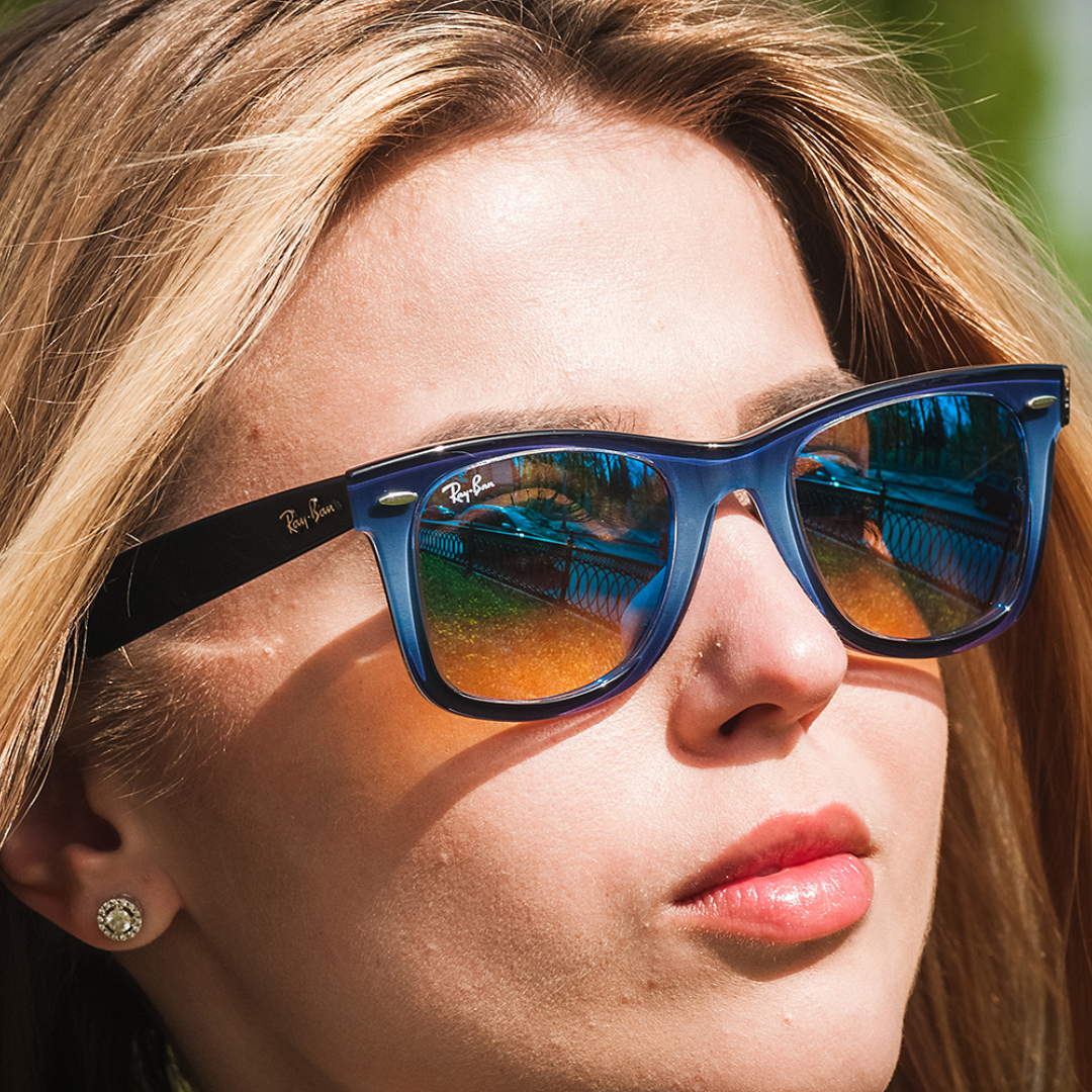 Ray Ban - Wayfarer Sunglasses, Grey Blue-Blue Gradient Flash - 50-22-150 mm