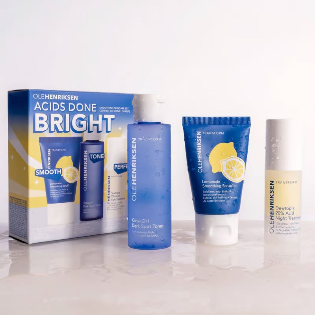 OLEHENRIKSEN - Acids Done Bright Smoothing Skincare Set - 3 Piece