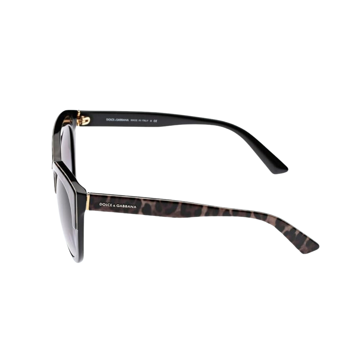 Dolce and Gabbana - Sunglasses for Women, Top Leopard On Black-Grey Gradient - 56-20-140 mm