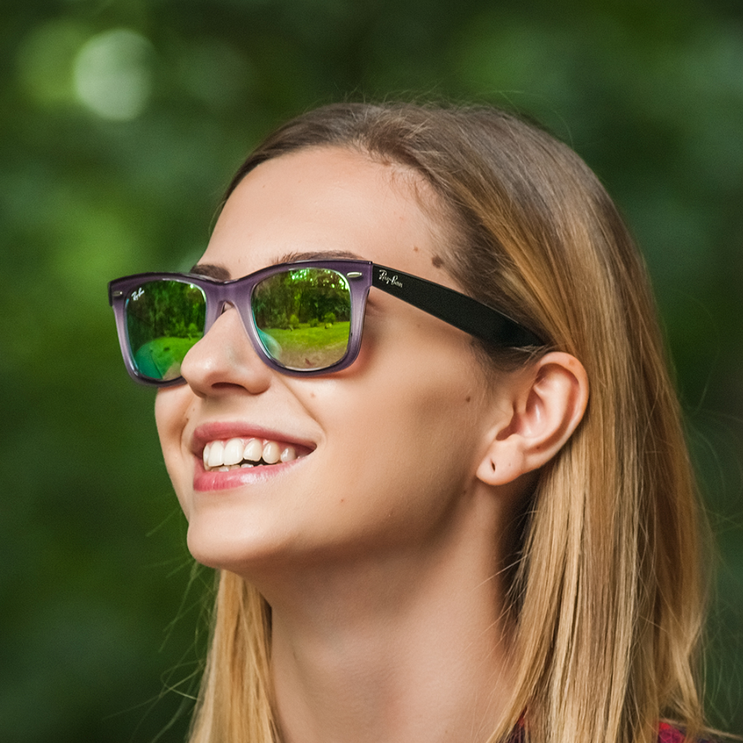 Ray Ban - Wayfarer Sunglasses, Grey Black-Green Gradient Flash - 50-22-150 mm