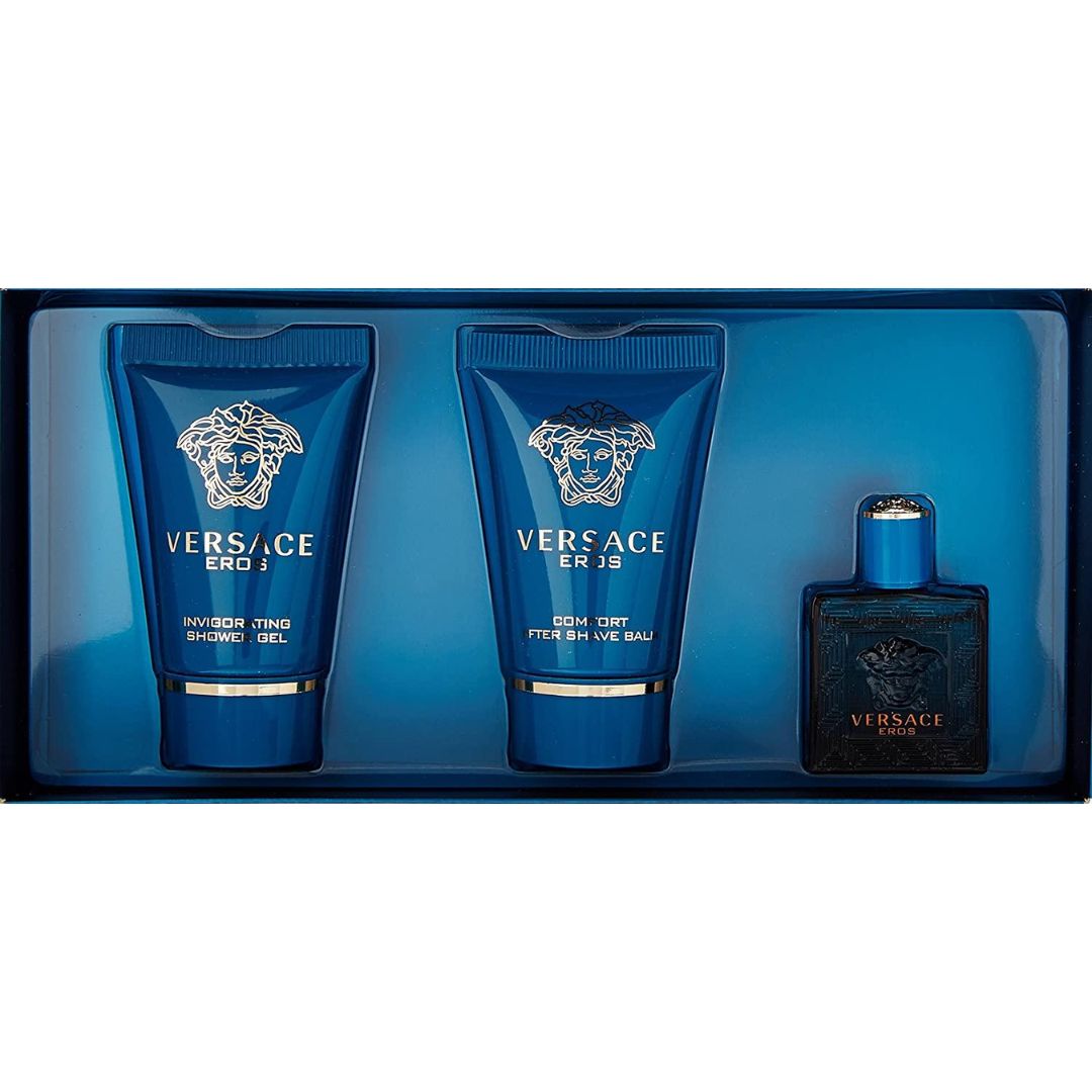 Versace - Eros 3 Piece Gift Set for Men - 1.7 Oz