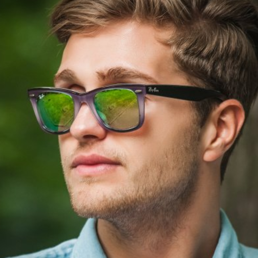 Ray Ban - Wayfarer Sunglasses, Grey Black-Green Gradient Flash - 50-22-150 mm