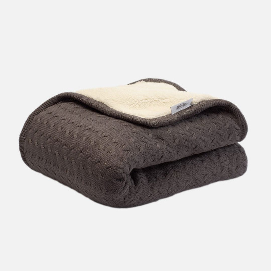 Cariloha - Sherpa Bamboo Knit Throw, Onyx - 50” x 70”