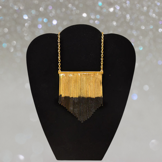 CC Skye - Cocktail Fringe Necklace in Gold/Black - 1 Pc