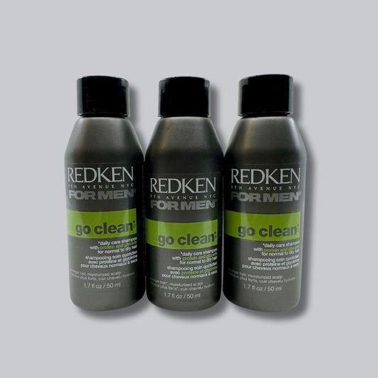 Redken - For Men Go Clean Daily Care Shampoo, Set of 3 - 1.7 Oz